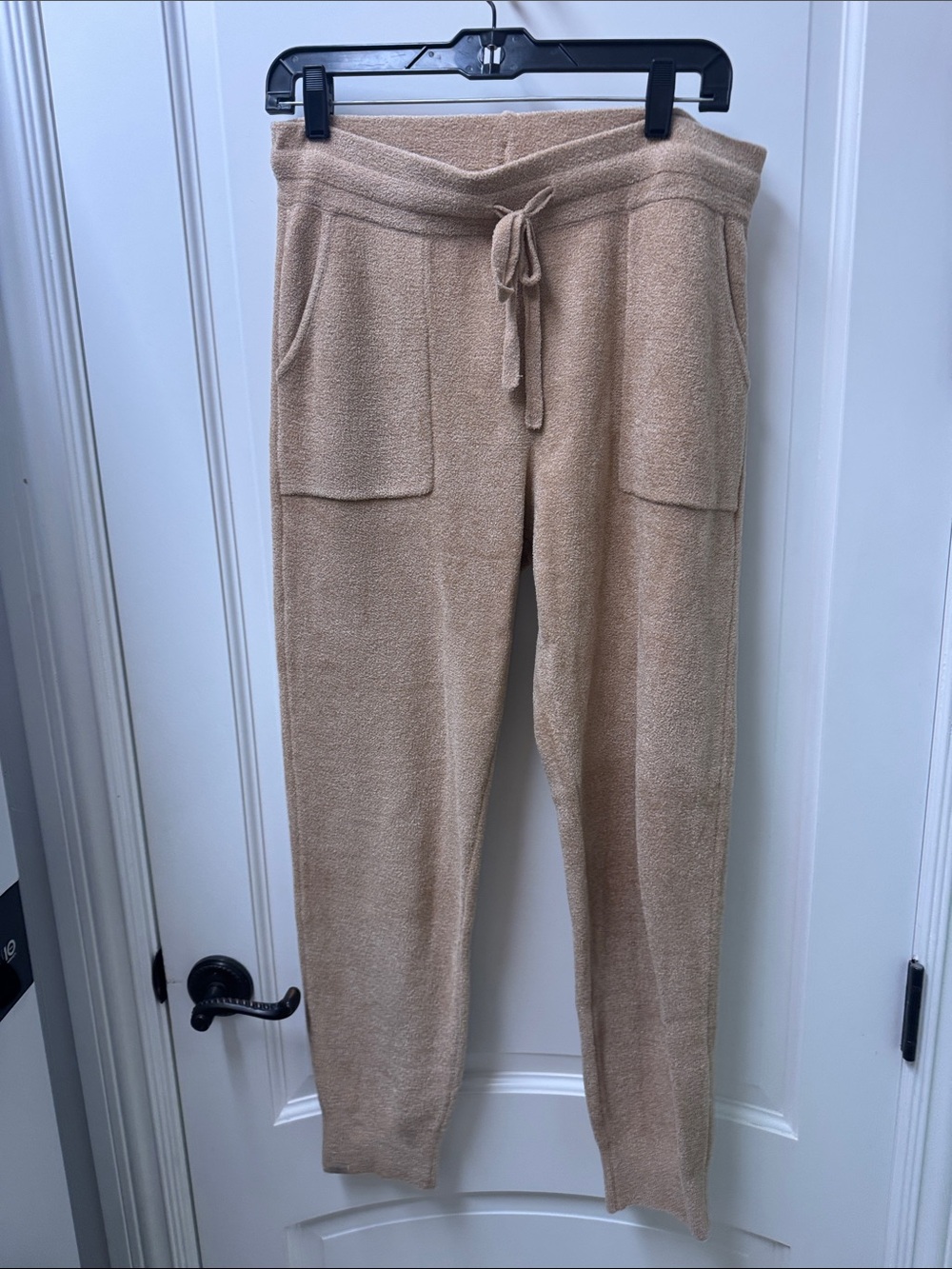 Barefoot Dreams Drawstring Knit Jogger Pants - Tan- like new